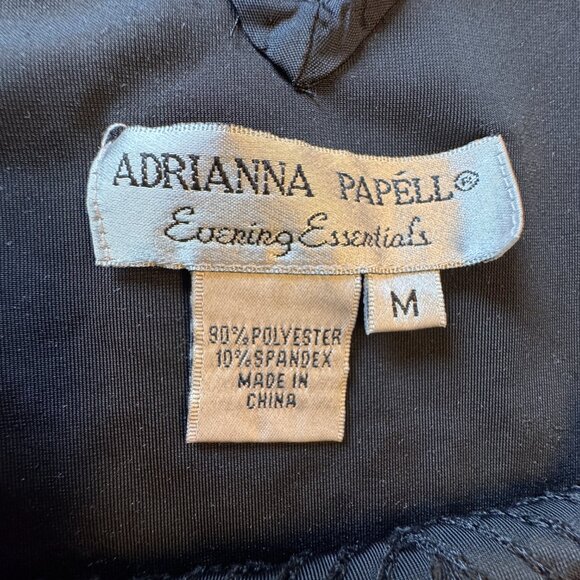 Adrianna Papel Evening Velvet Top Sz Med Black Beaded Cropped Special Occasion - Picture 7 of 8